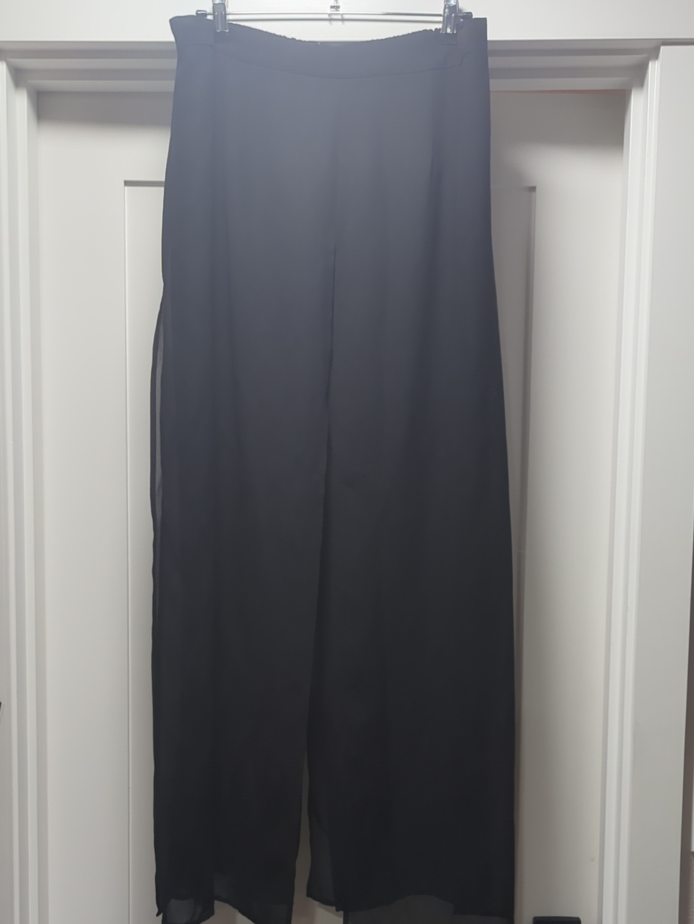 Lane Bryant Black Wide Leg Chiffon Overlay Pants